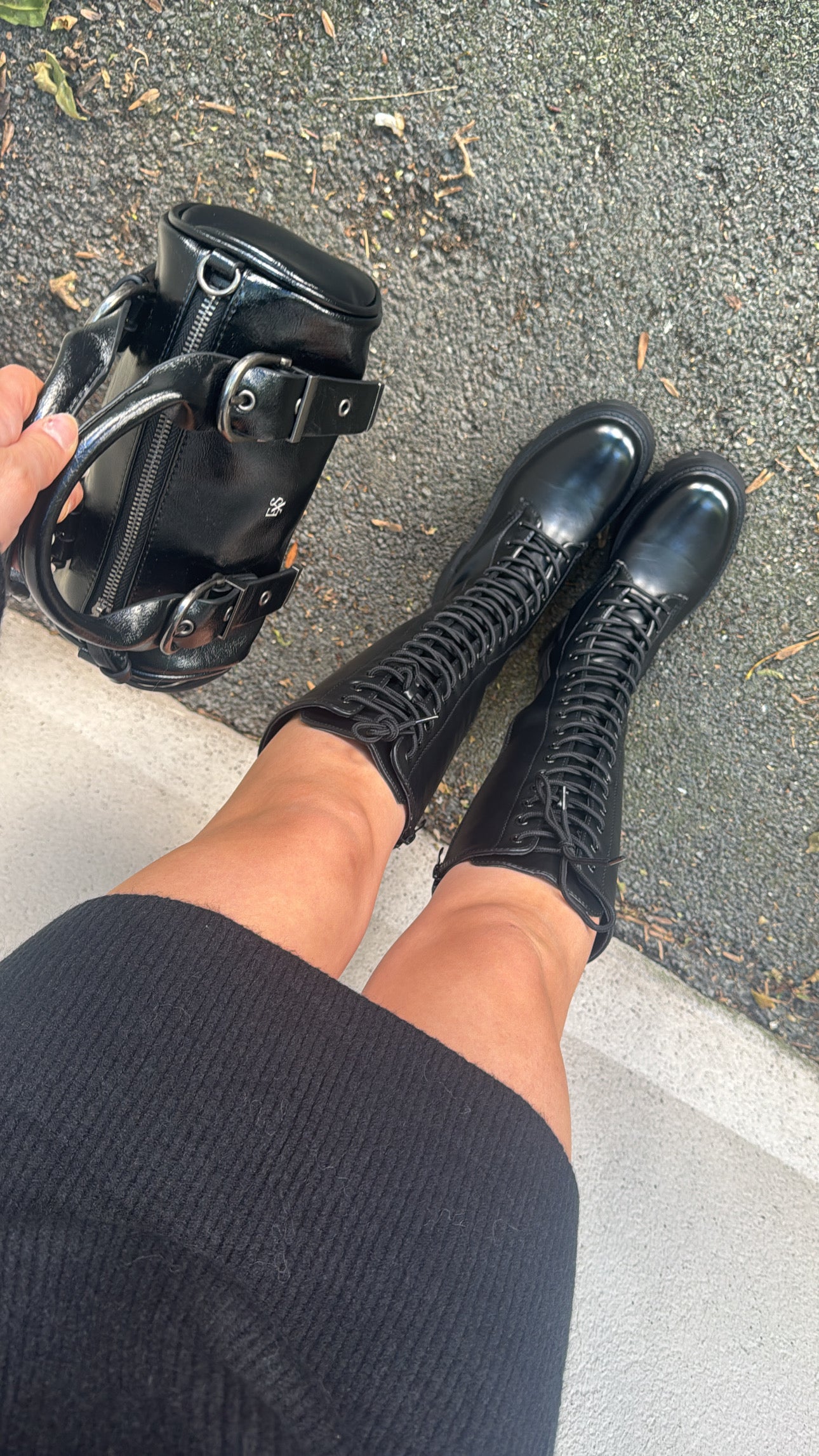 Bottes à lacets - Noires