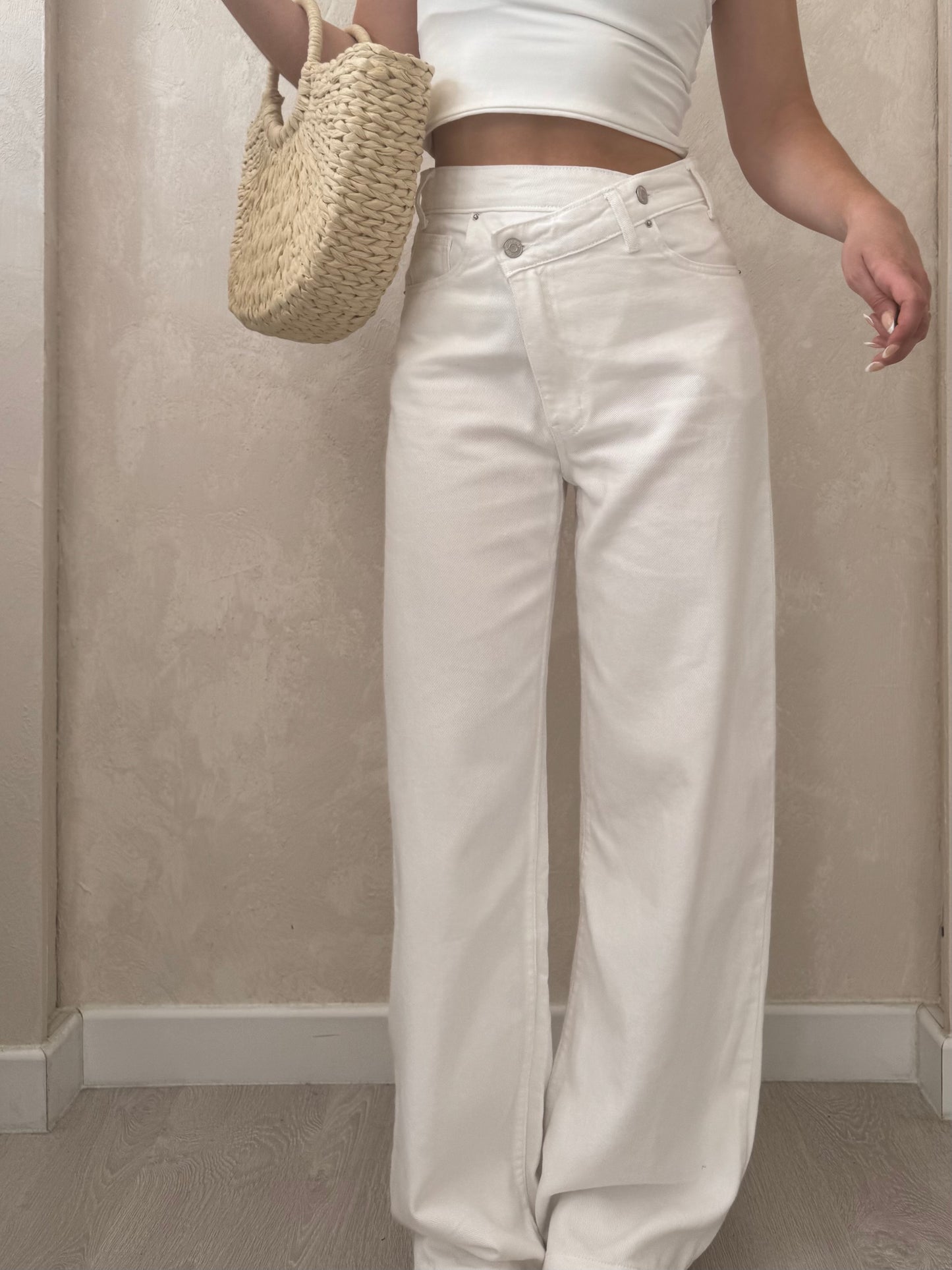 Jean asymétrique blanc