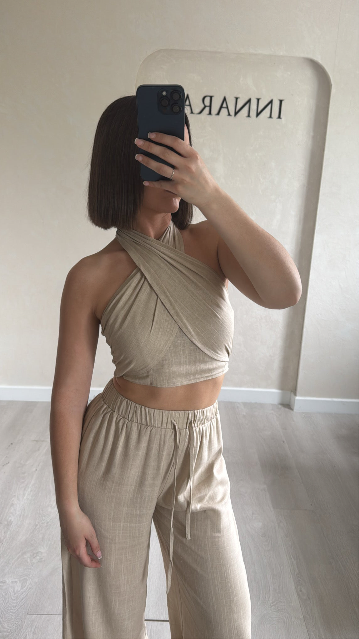 Ensemble croisé beige