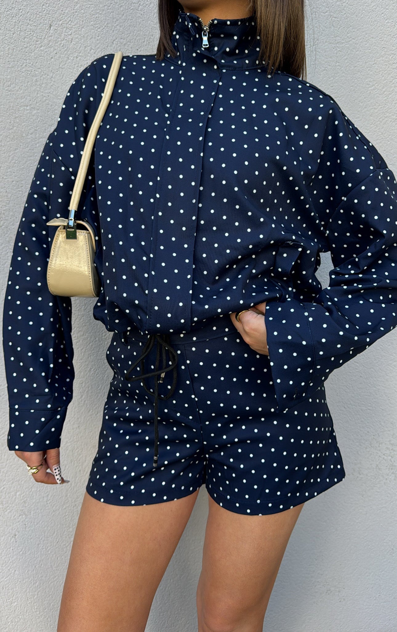Ensemble short à pois - Bleu