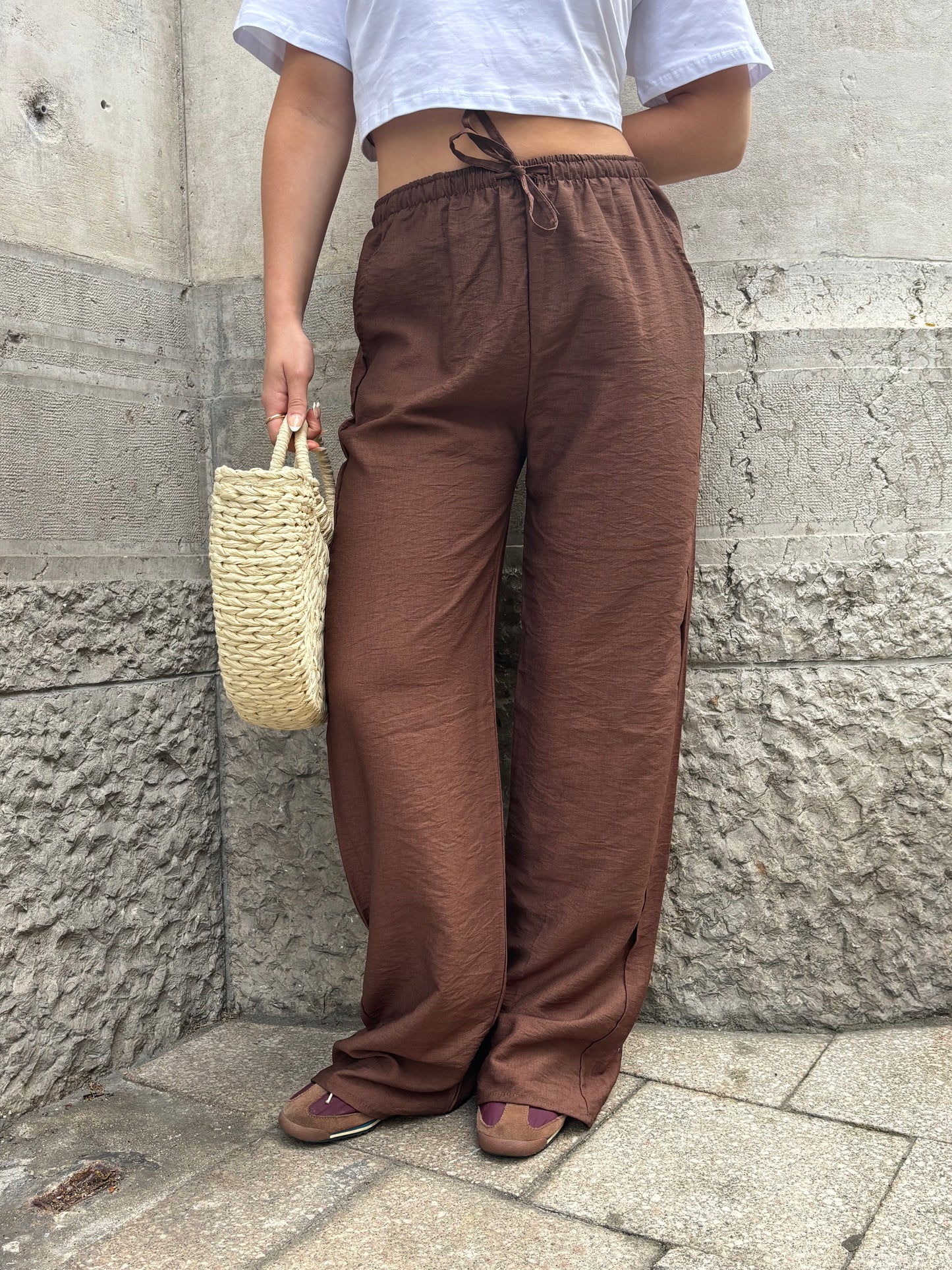 Pantalon fluide marron