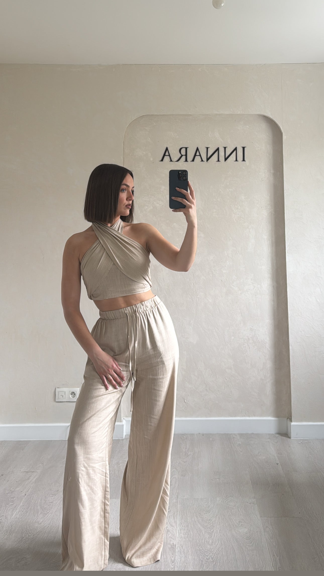 Ensemble croisé beige