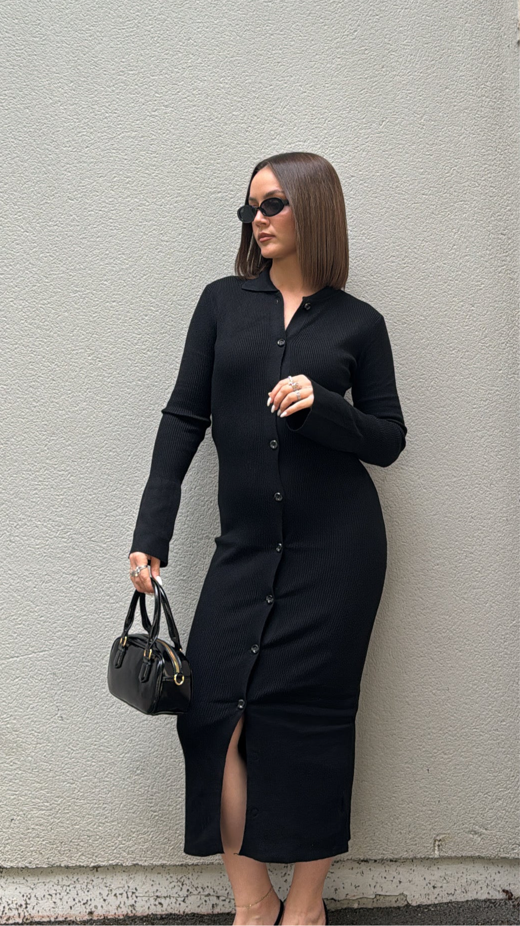 Robe en maille - Noir
