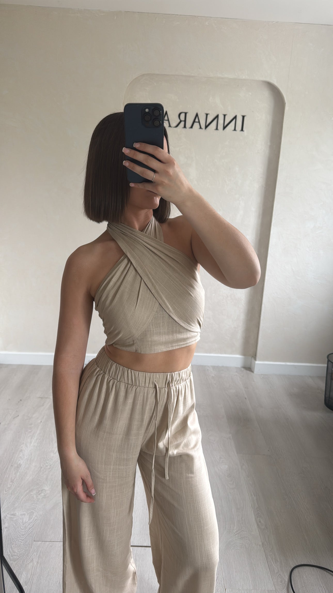 Ensemble croisé beige