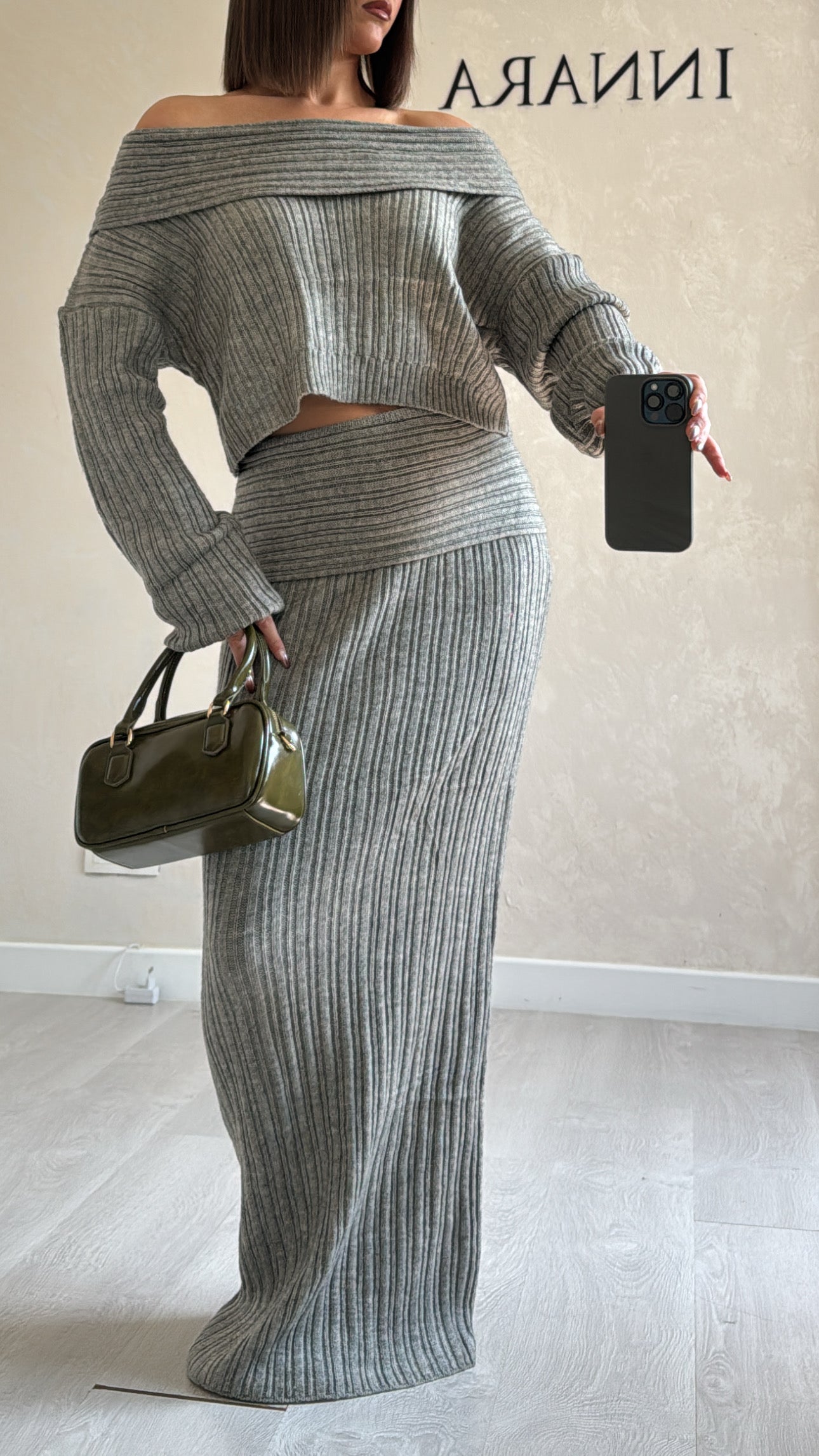 Ensemble Pull & Jupe - Gris