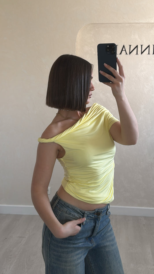 Top asymétrique jaune