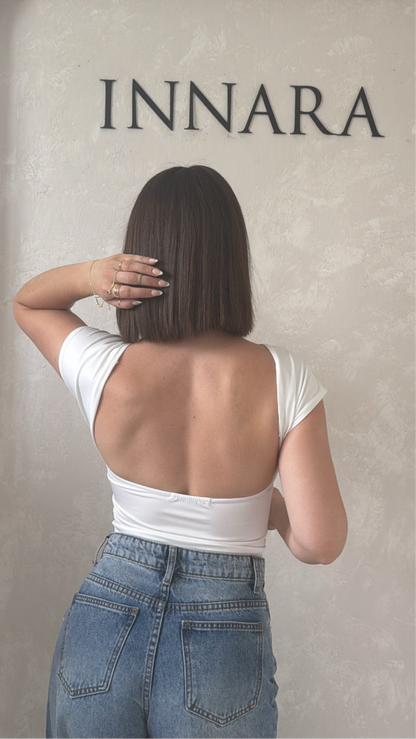 Top dos nu blanc