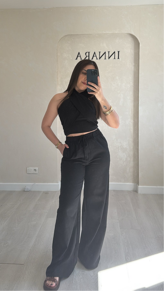 Ensemble croisé noir