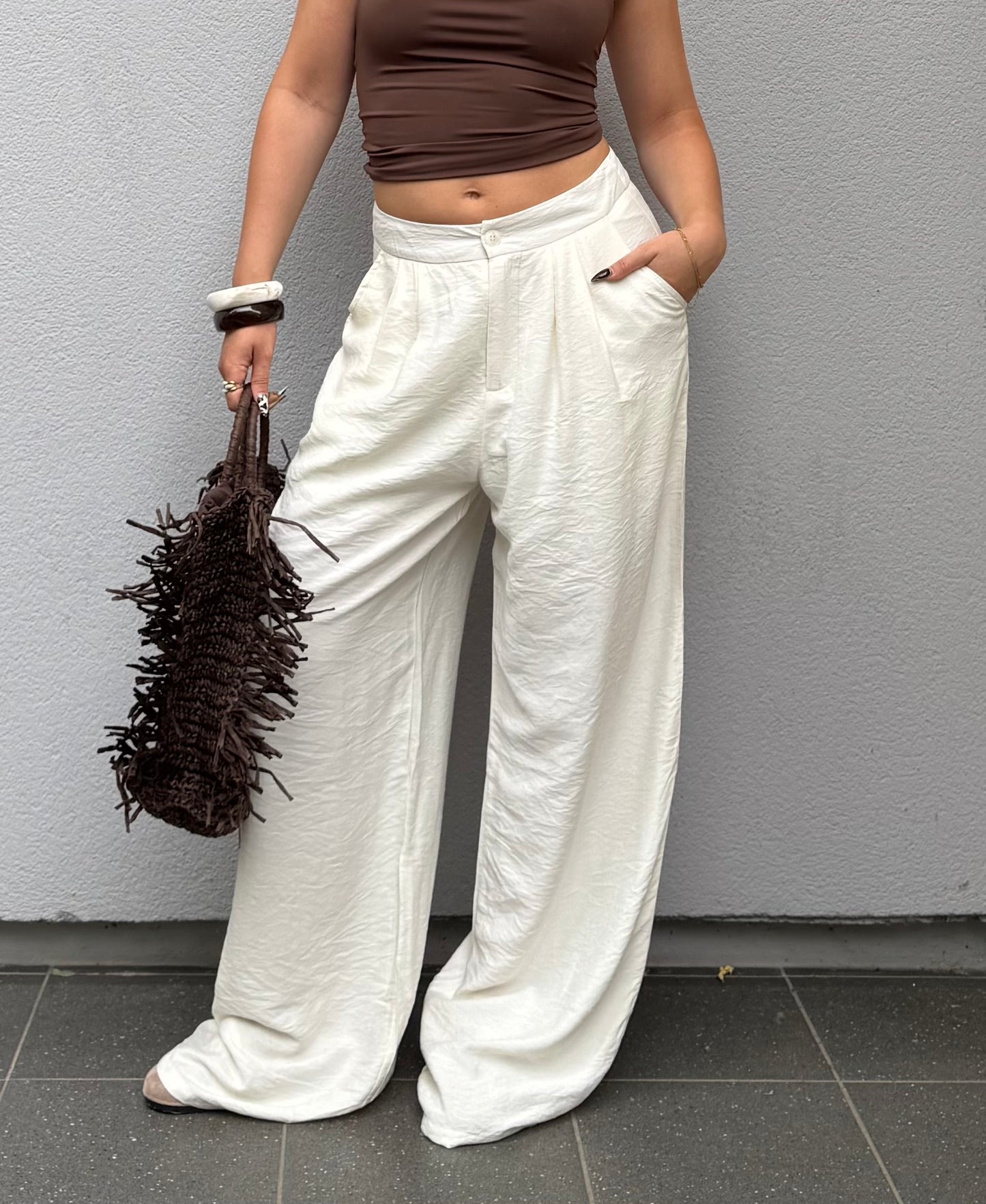 Pantalon fluide - Écru
