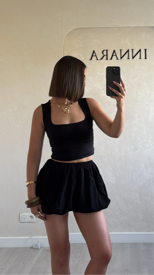 Jupe short ballon - Noir