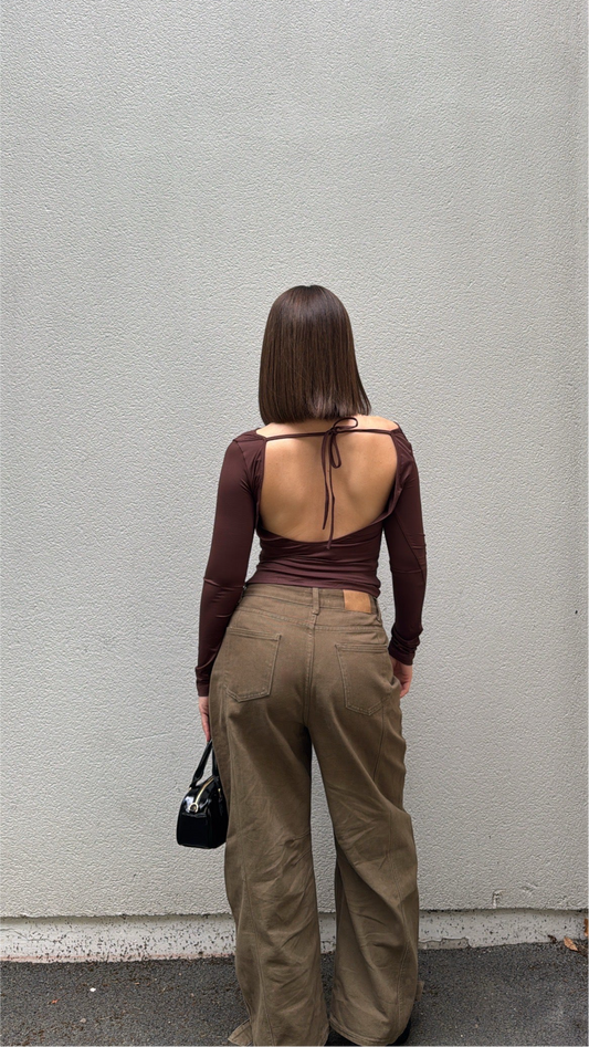 Top dos nu - Marron