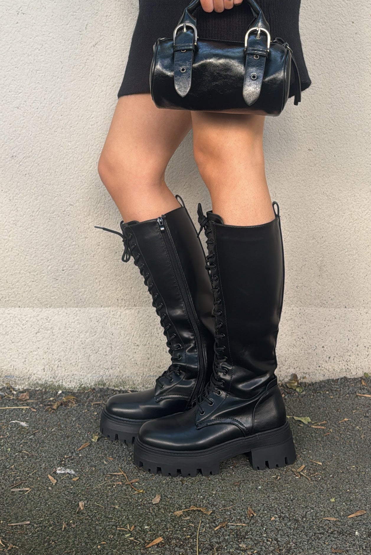 Bottes à lacets - Noires