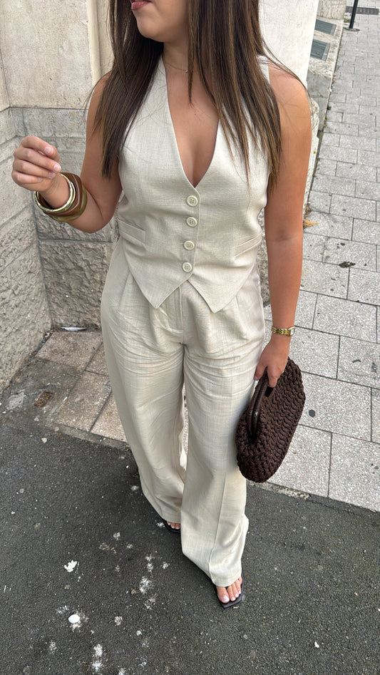 Ensemble boléro avec pantalon - Beige