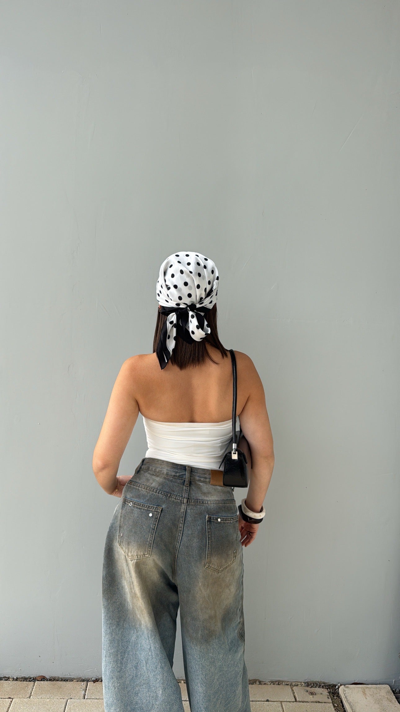 Foulard à pois - Blanc