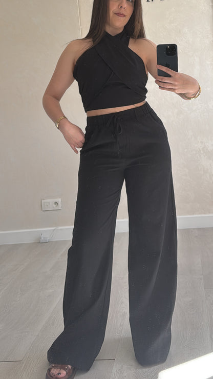 Ensemble croisé noir