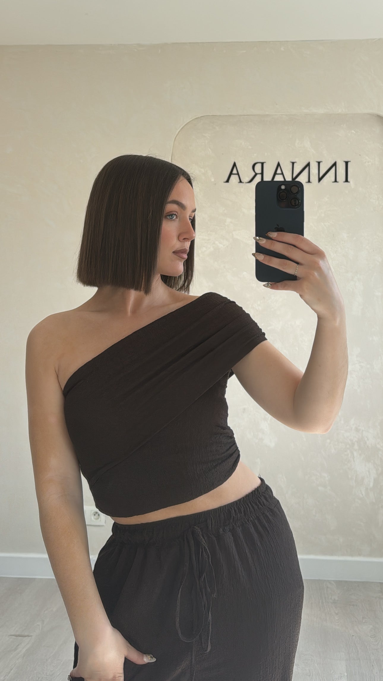 Ensemble asymétrique chocolat