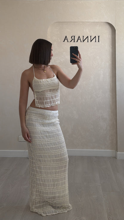 Ensemble mesh blanc