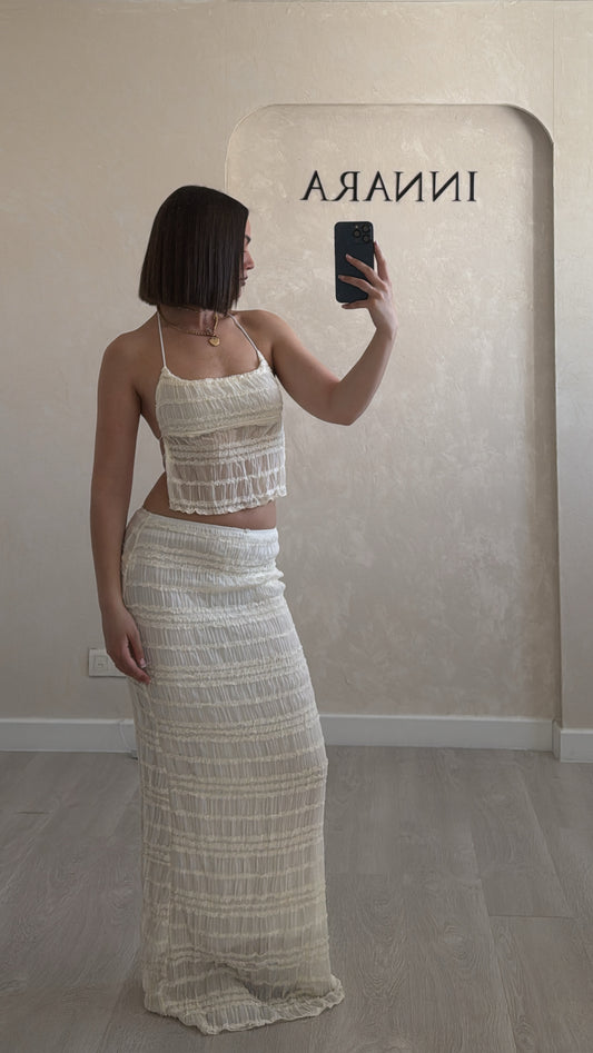 Ensemble mesh blanc