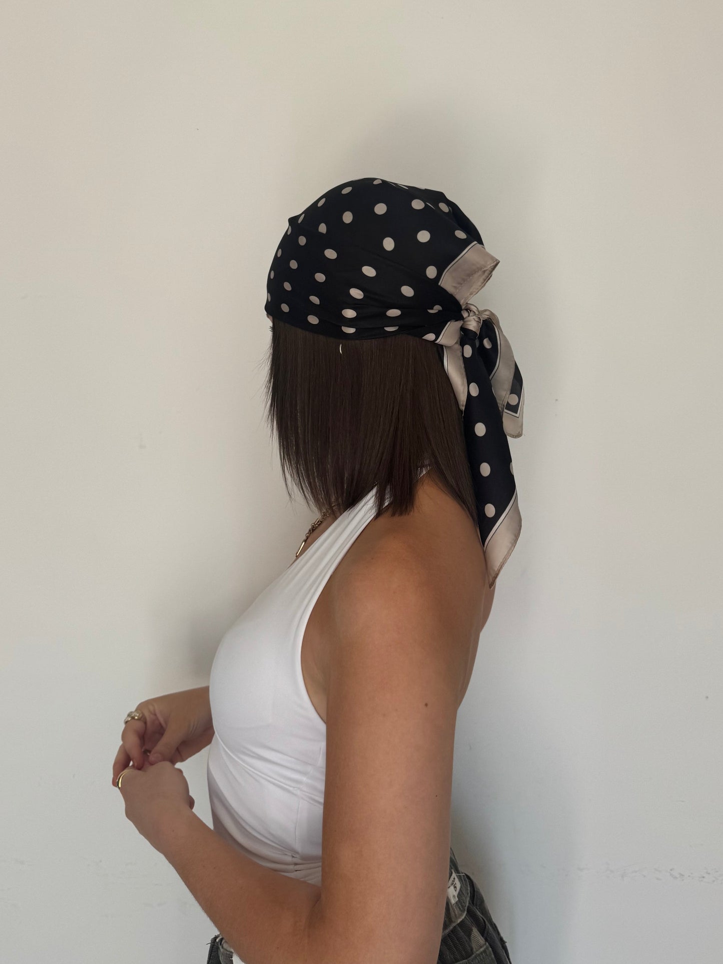 Foulard à pois - Noir