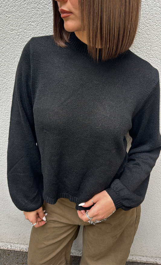Pull dos nu - Noir
