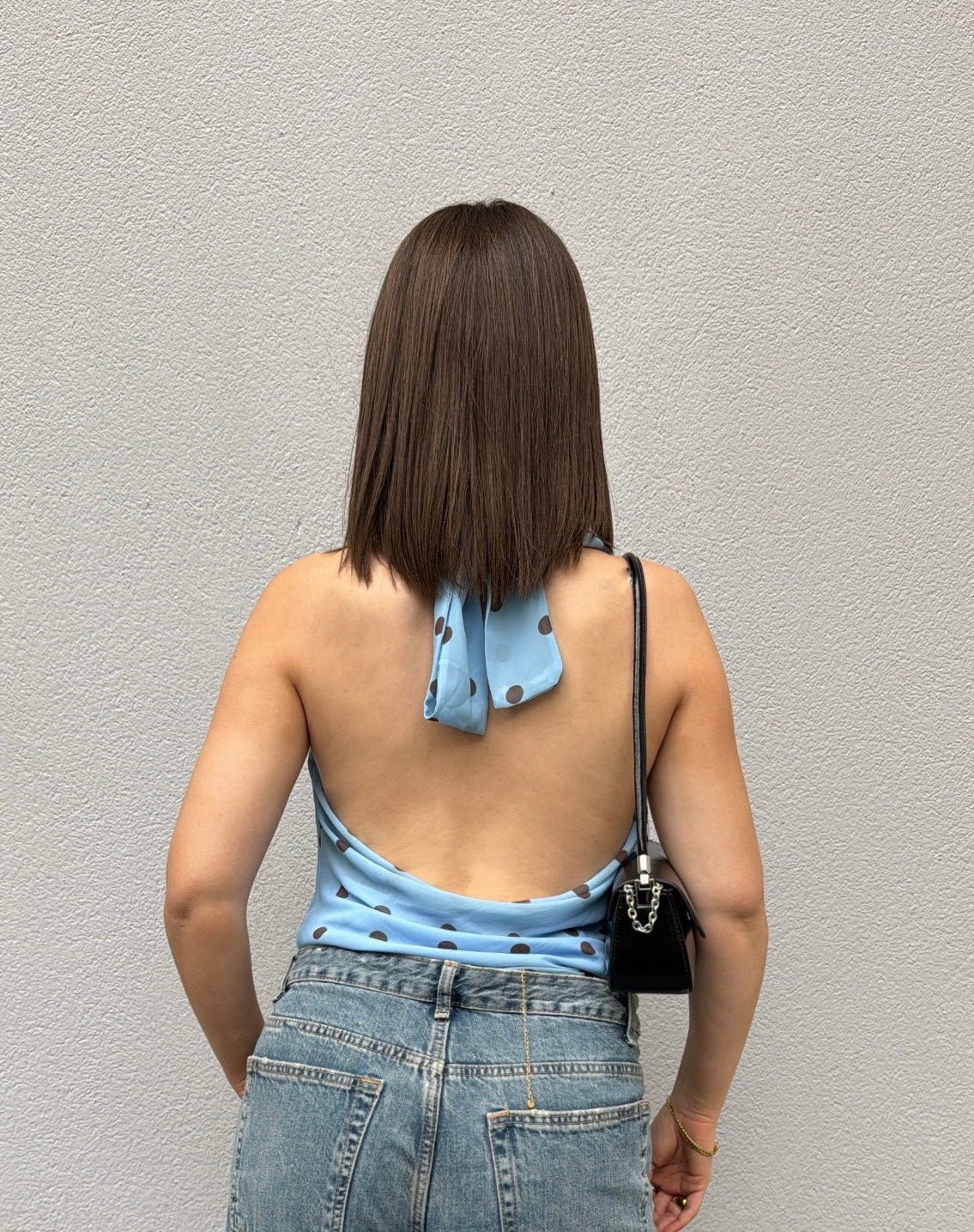 Dos nu à pois - Bleu