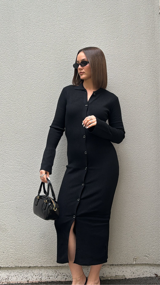Robe en maille - Noir