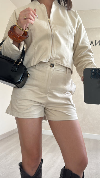 Short en daim - Beige