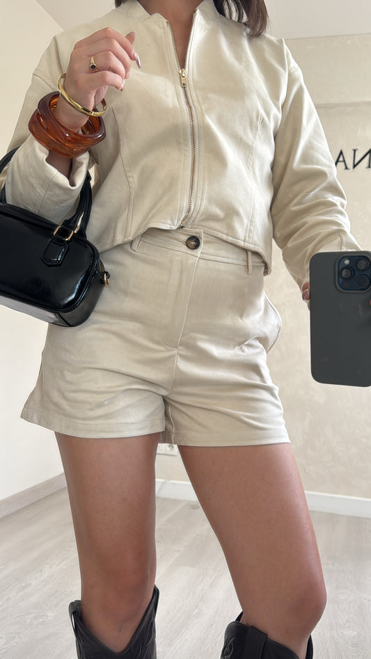 Short en daim - Beige