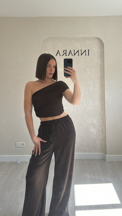 Ensemble asymétrique chocolat