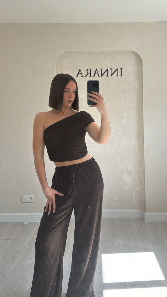 Ensemble asymétrique chocolat