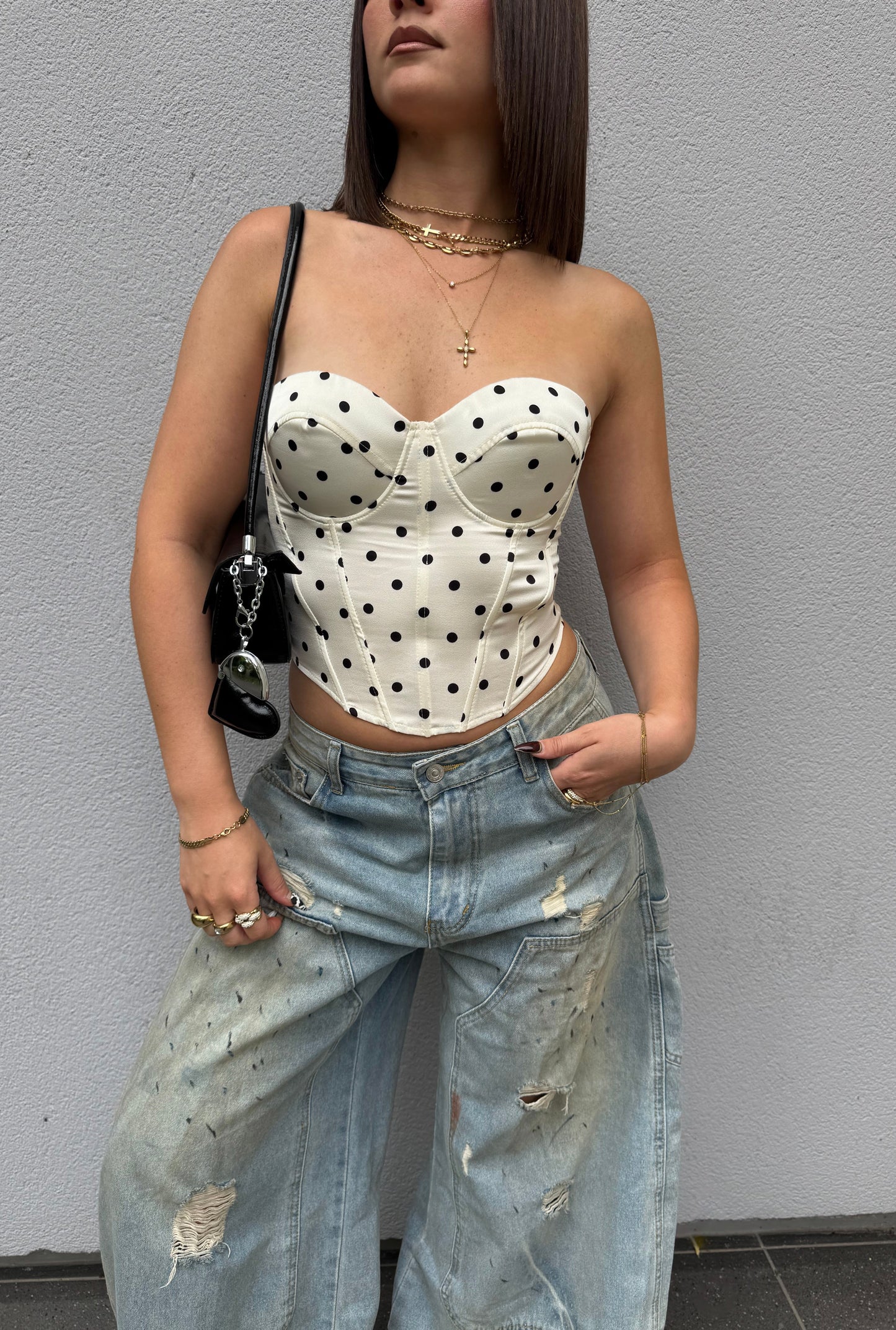 Bustier à pois