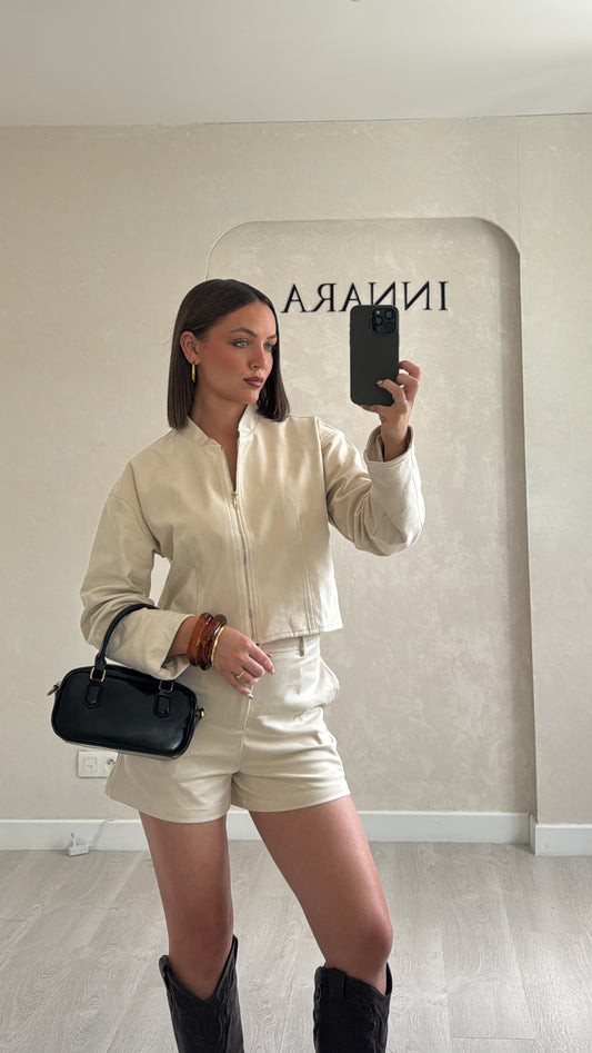 Veste en daim - Beige
