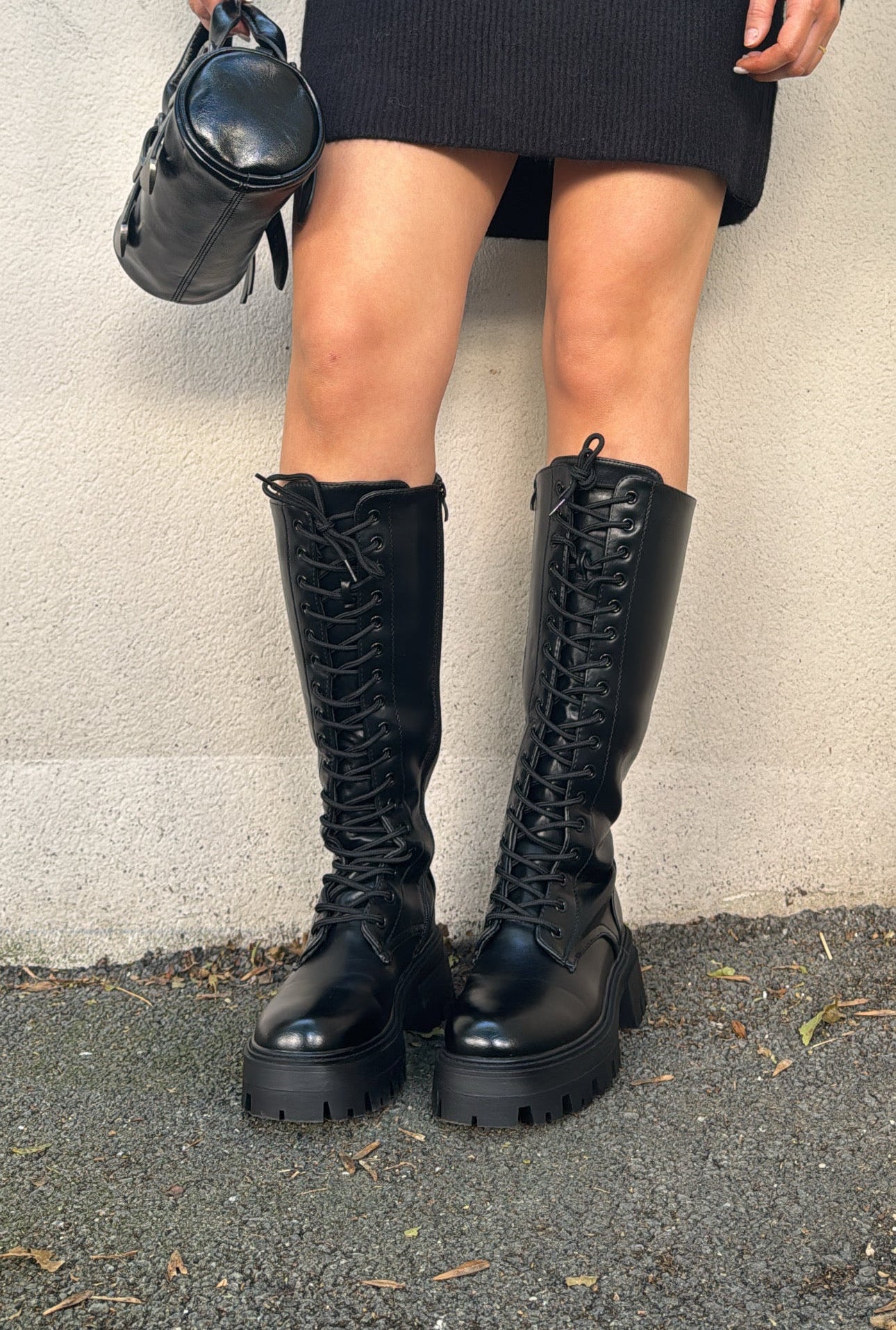 Bottes à lacets - Noires
