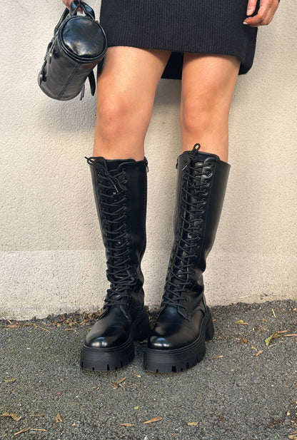 Bottes à lacets - Noires