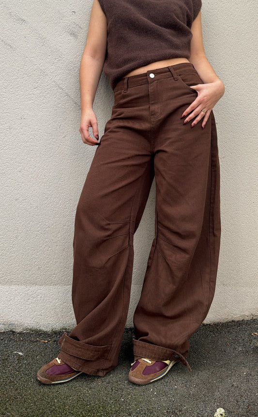 Jean oversize - Marron