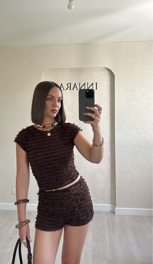 Ensemble texturé marron