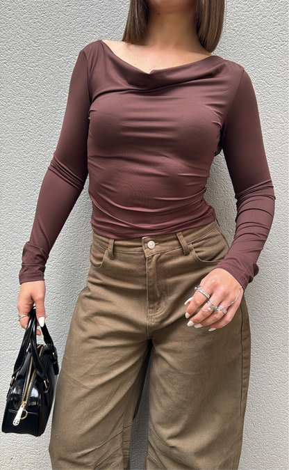 Top dos nu - Marron