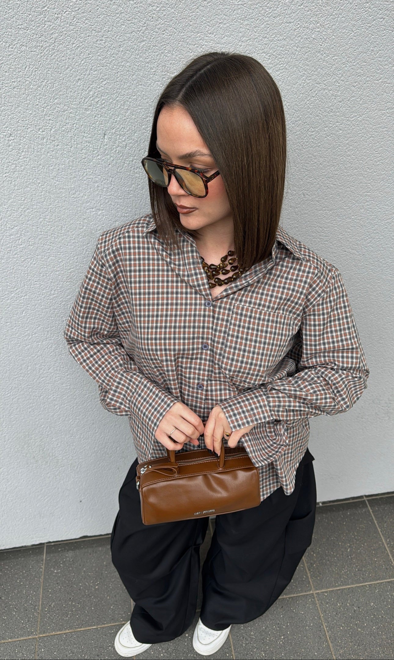 Chemise à carreaux - Grise