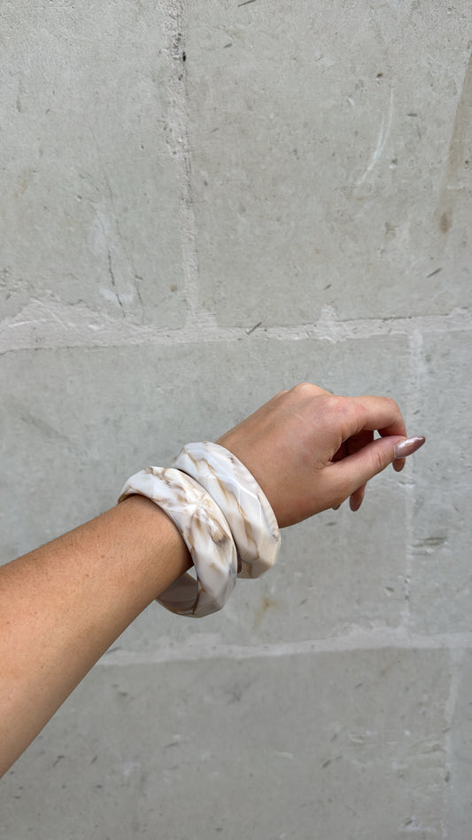 Bracelet en résine - Écru
