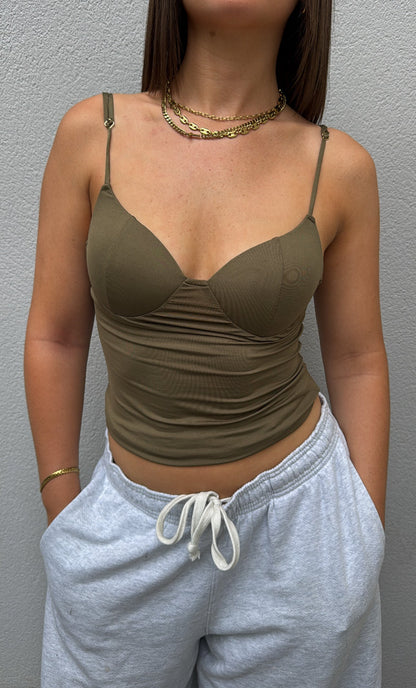Top à bretelles - Kaki