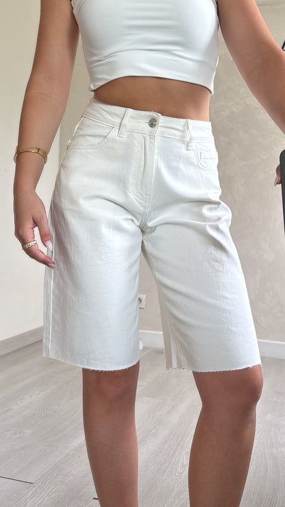 Bermuda en jean blanc