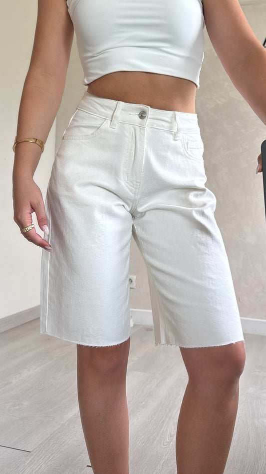 Bermuda en jean blanc