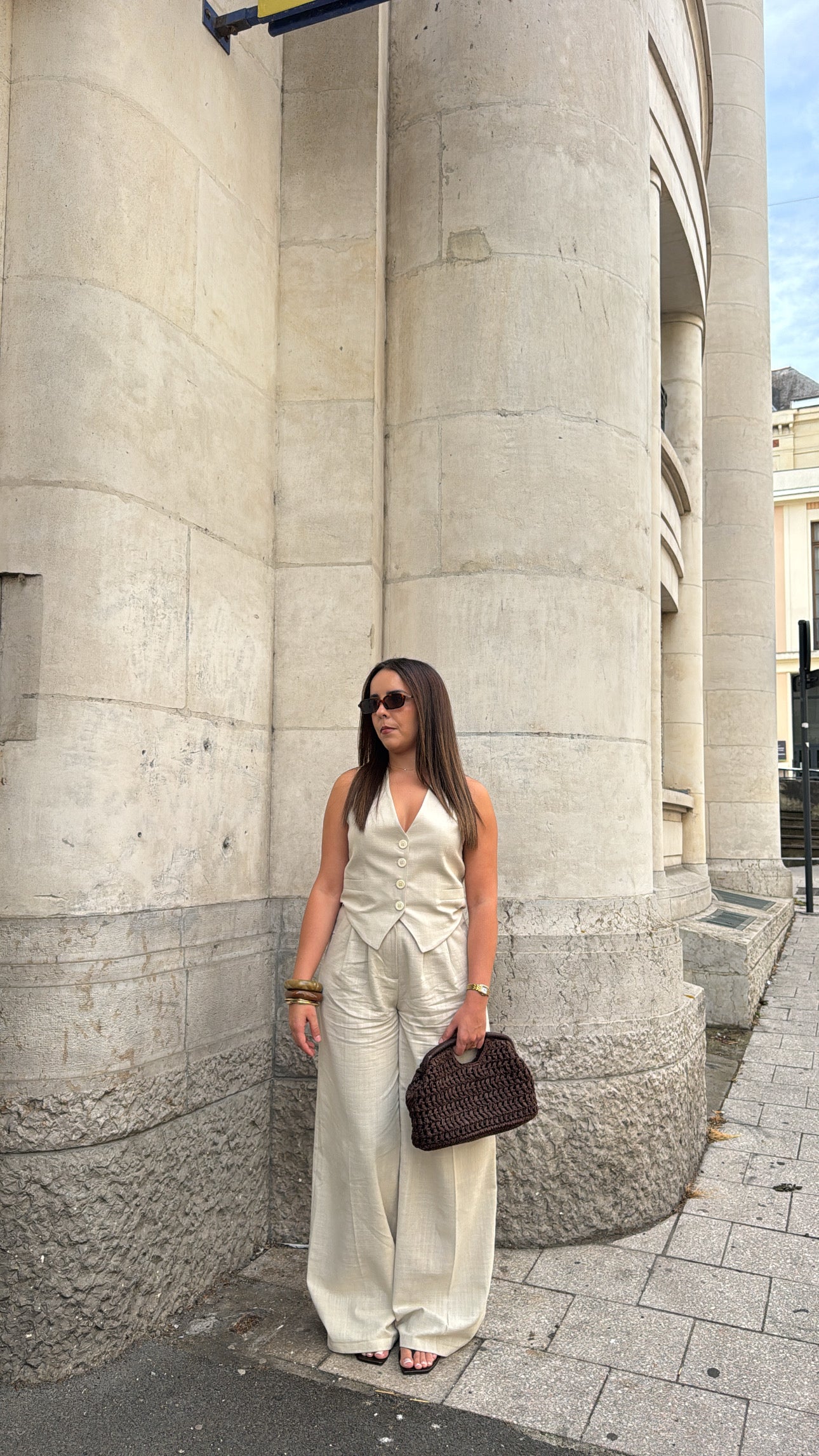 Ensemble boléro avec pantalon - Beige