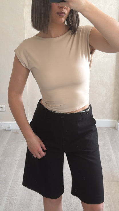 Top dos nu beige