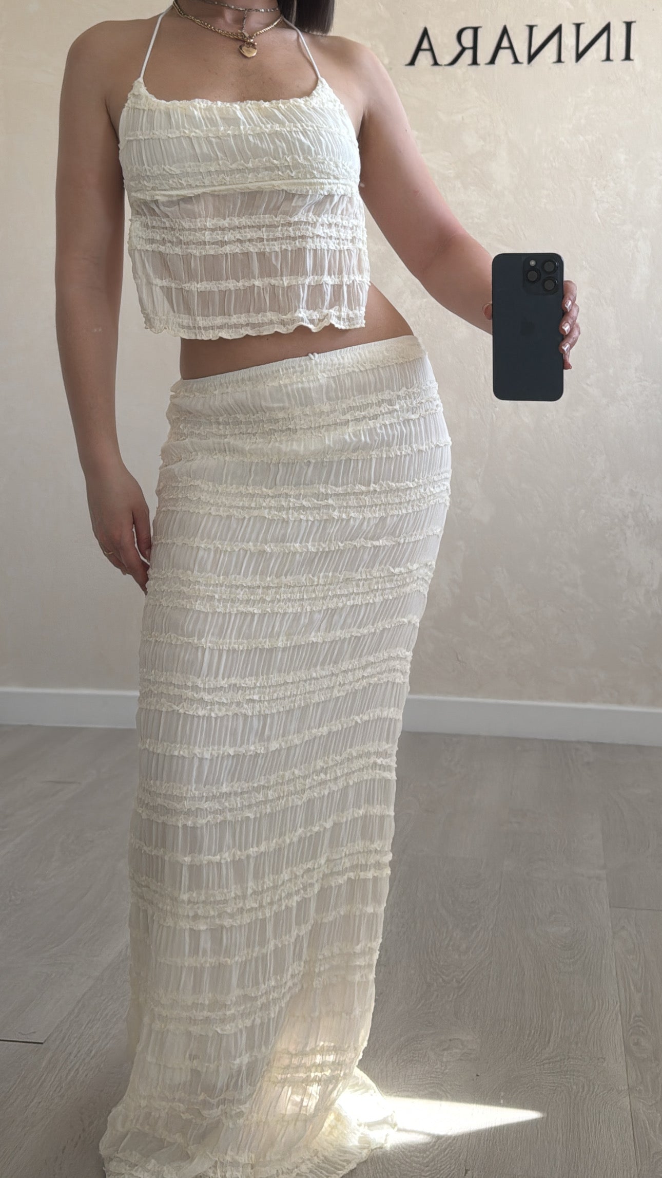 Ensemble mesh blanc