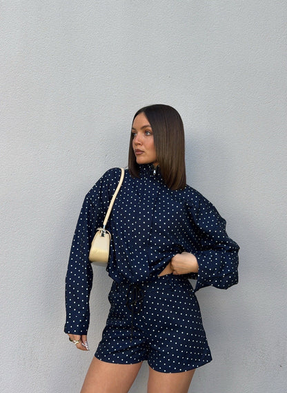 Ensemble short à pois - Bleu