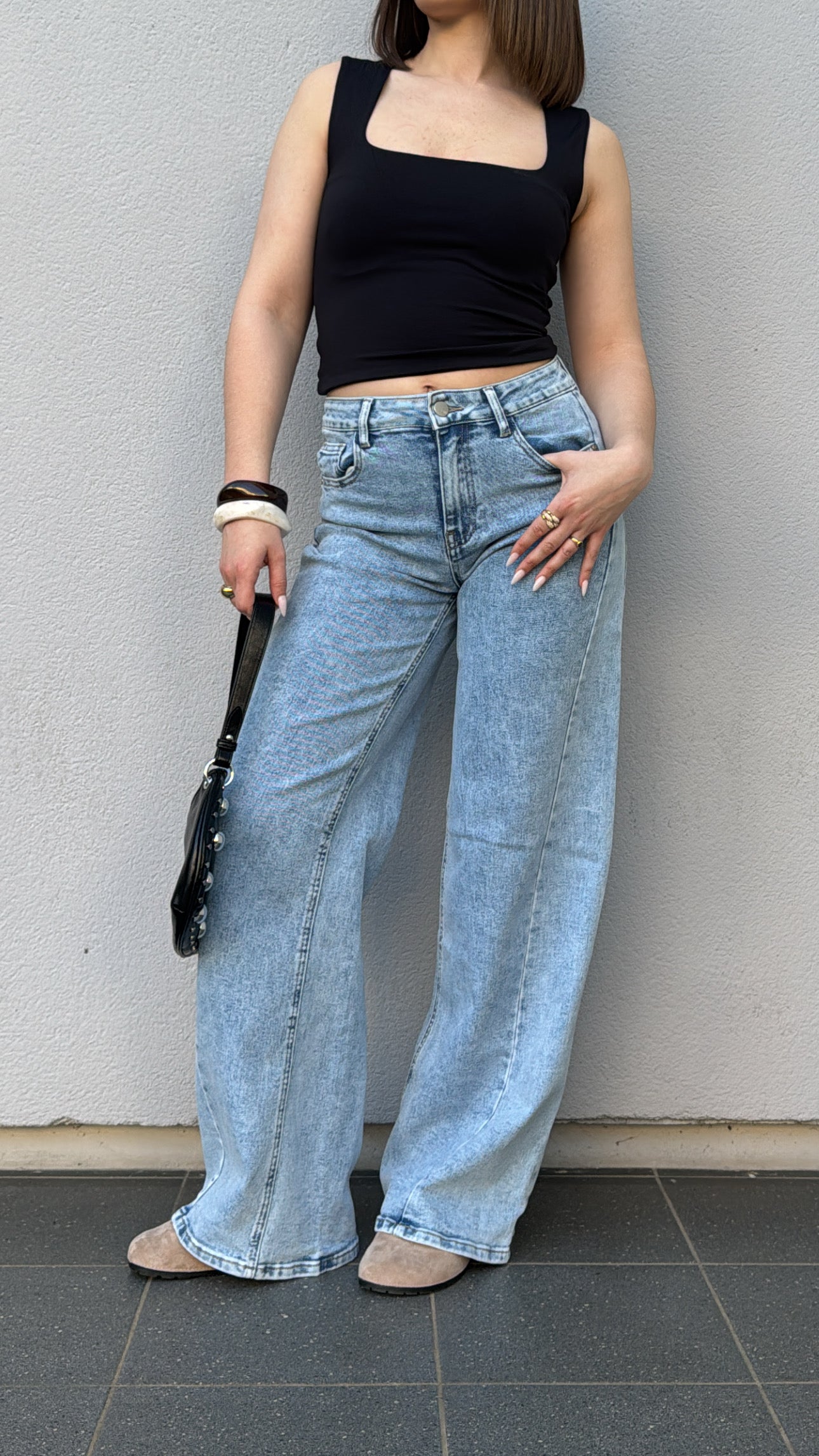 Jean wide leg - Bleu