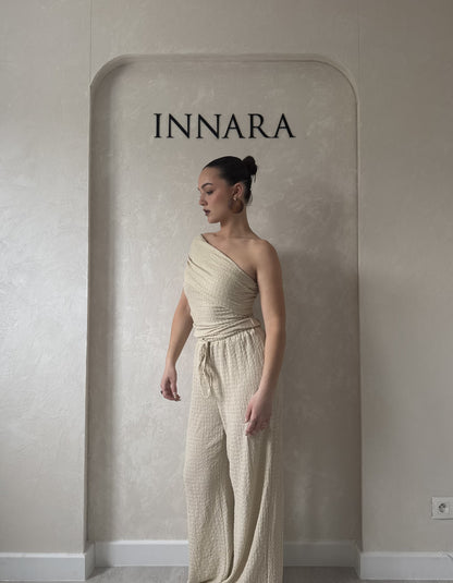 Ensemble asymétrique beige