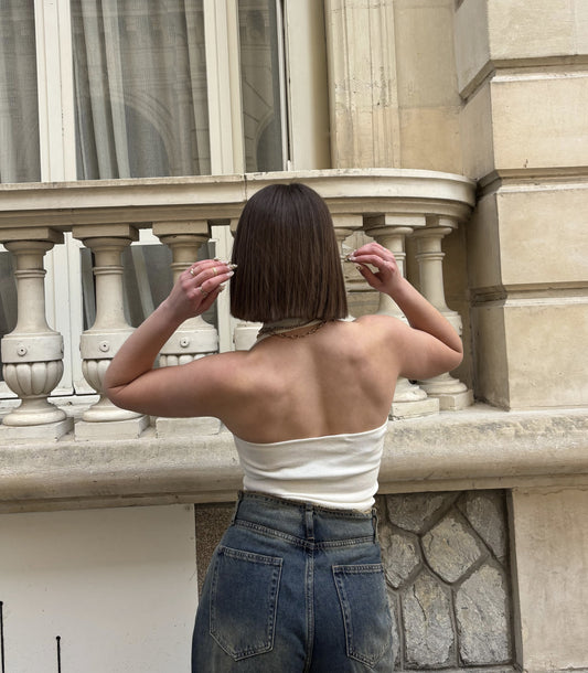 Top écru - Dos nu