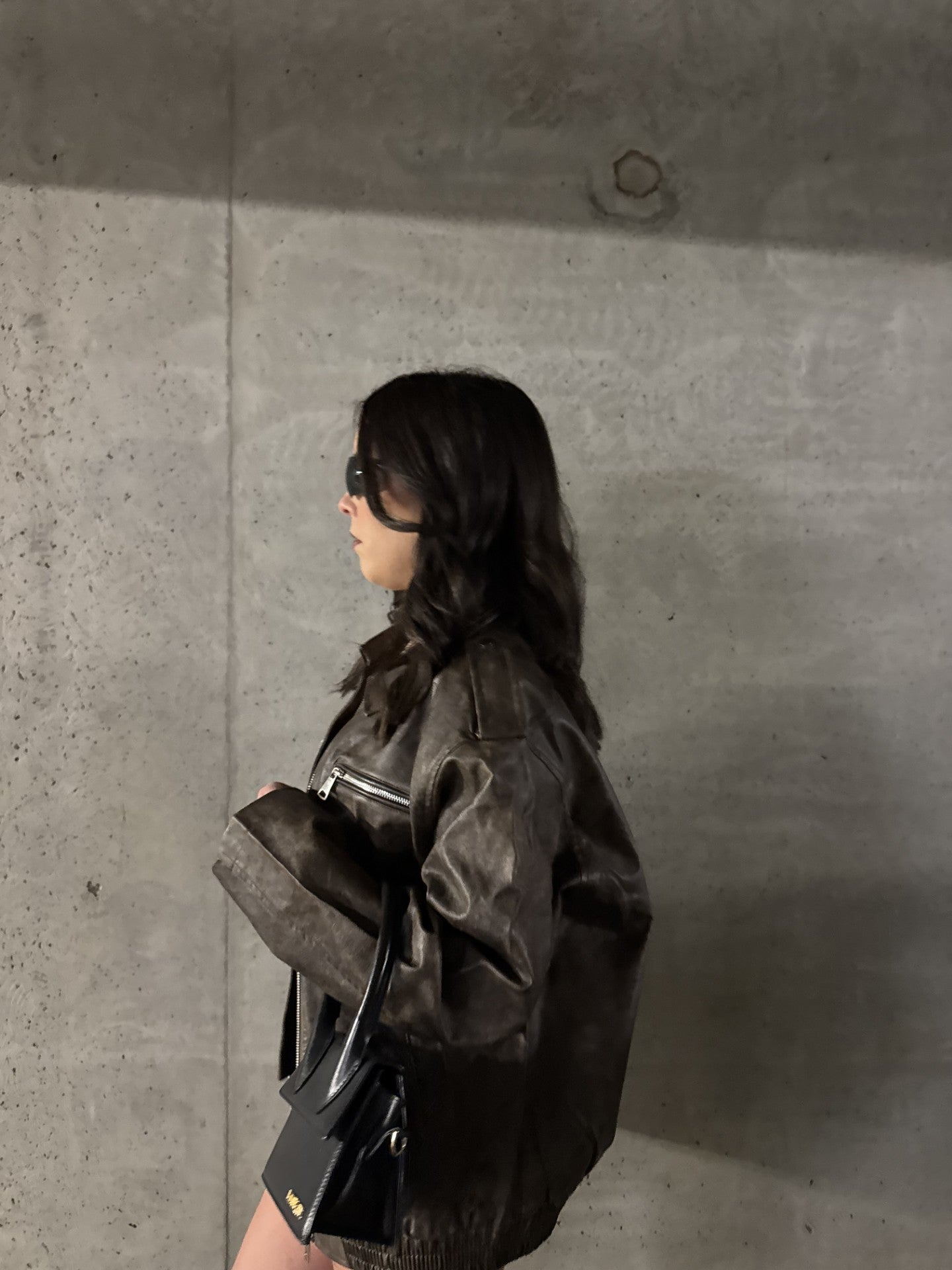 Bomber en simili-cuir